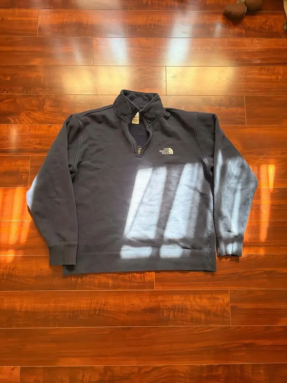 The North Face Sweater Mens Medium Blue A5 Wool Blend 1/4 Zip Pullover Outdoors